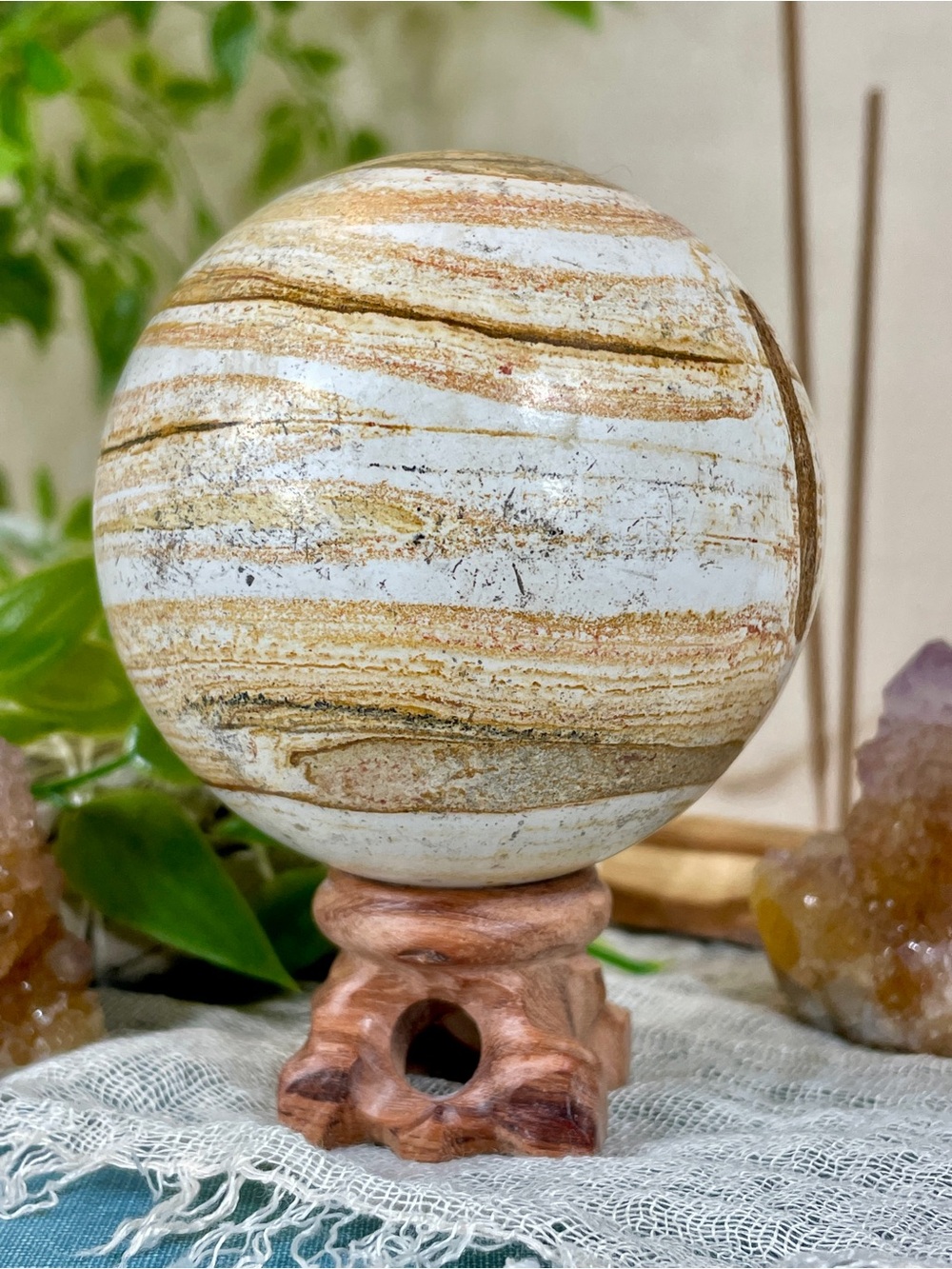 !!! NEW !!! 2750 Indonesian Picture Jasper Crystal Sphere